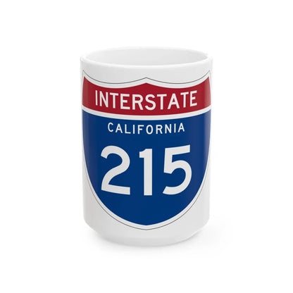 I-215 CA (California) (Road Sign) White Coffee Mug 15oz - Go Mug Yourself