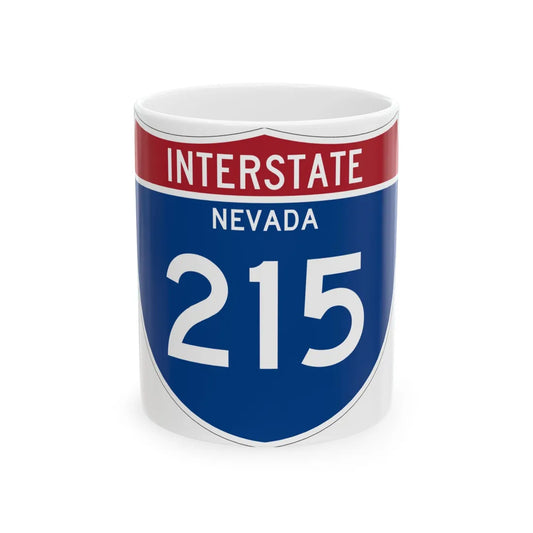 I-215 NV Metric (Nevada) (Road Sign) White Coffee Mug 11oz - Go Mug Yourself