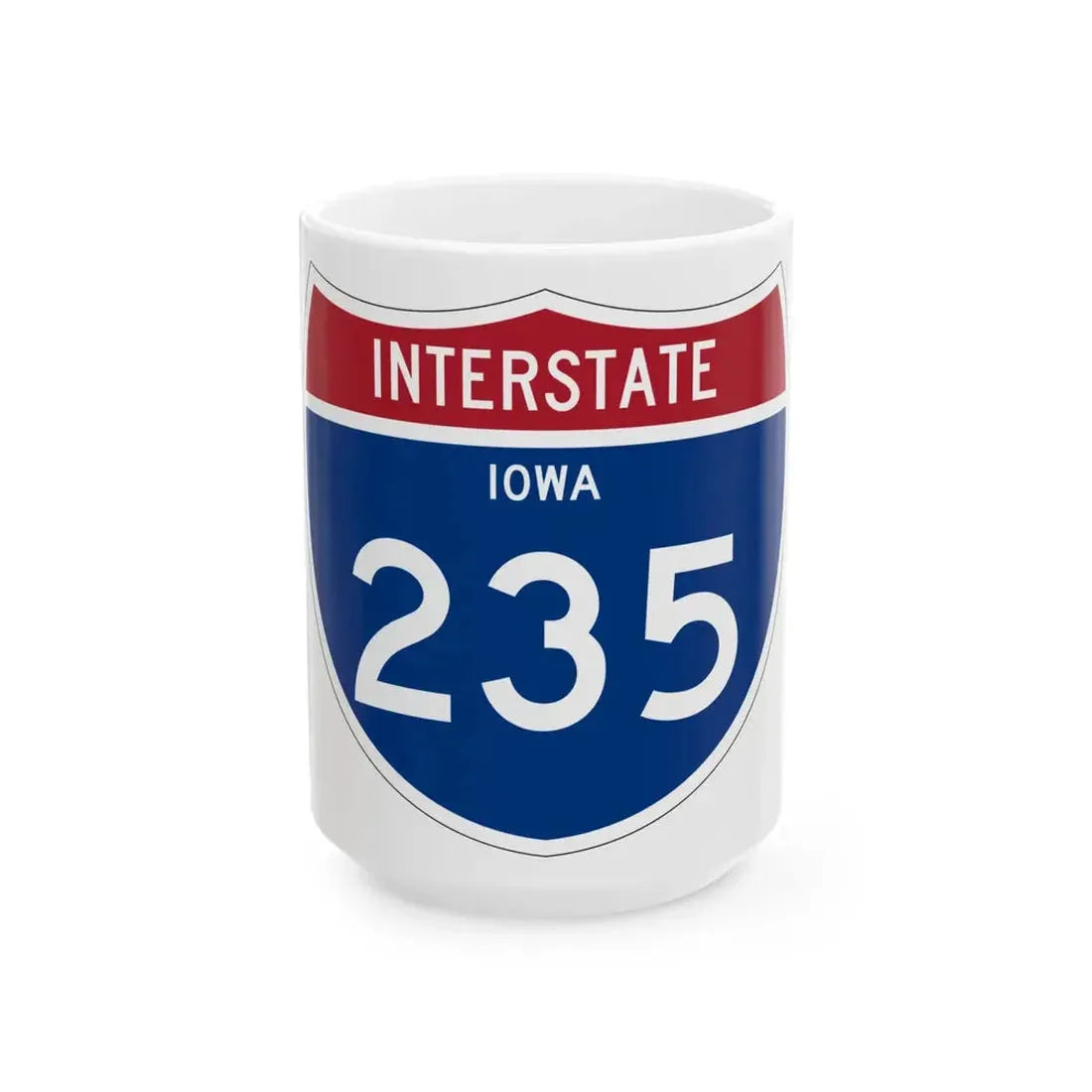 I-235 IA 1961 (Iowa) (Road Sign) White Coffee Mug 15oz - Go Mug Yourself