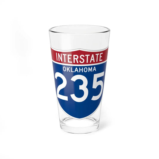 I-235 OK (Oklahoma) (Road Sign) Pint Glass 16oz 16oz - Go Mug Yourself