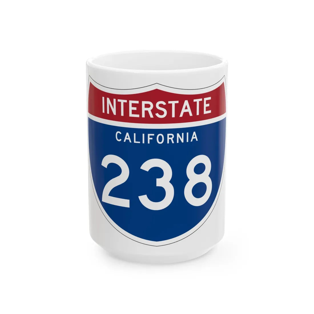 I-238 CA (California) (Road Sign) White Coffee Mug 15oz - Go Mug Yourself