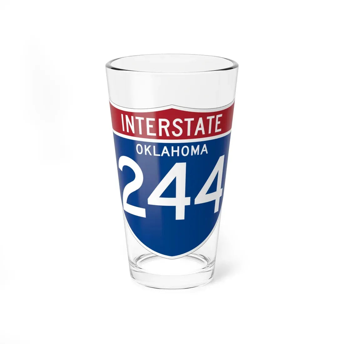 I-244 OK (Oklahoma) (Road Sign) Pint Glass 16oz 16oz - Go Mug Yourself