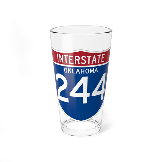 I-244 OK (Oklahoma) (Road Sign) Pint Glss 16oz 16oz - Go Mug Yourself