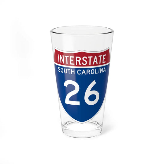 I-26 SC Metric (South Carolina) (Road Sign) Pint Glass 16oz 16oz - Go Mug Yourself