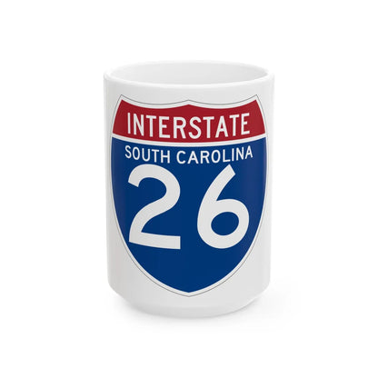 I-26 SC (South Carolina) (Road Sign) White Coffee Mug 15oz - Go Mug Yourself