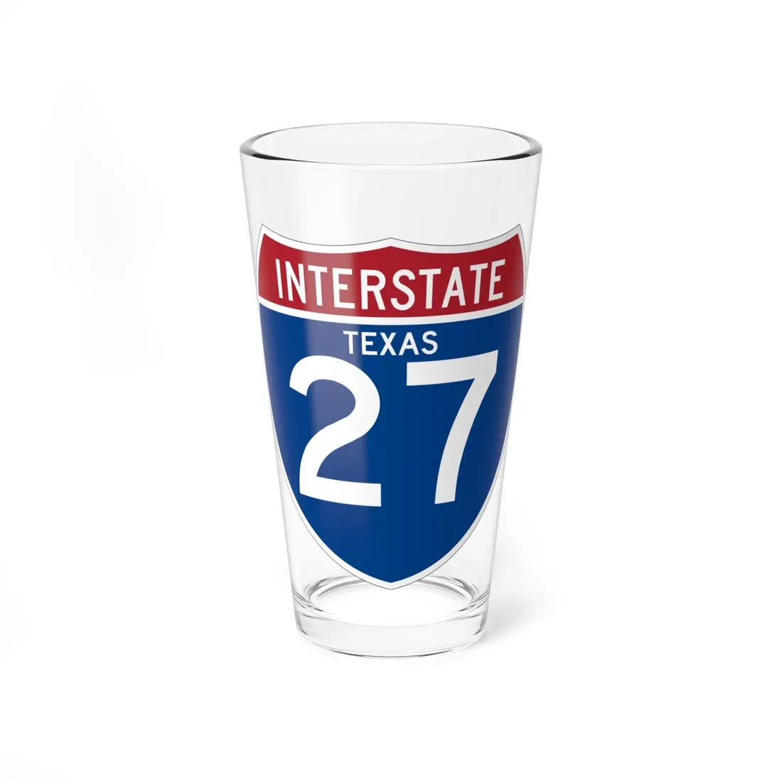 I-27 TX (Texas) (Road Sign) Pint Glass 16oz 16oz - Go Mug Yourself