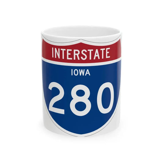 I-280 IA 1961 (Iowa) (Road Sign) White Coffee Mug 11oz - Go Mug Yourself