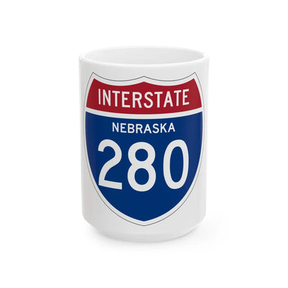 I-280 NE 1957 (Nebraska) (Road Sign) White Coffee Mug 15oz - Go Mug Yourself