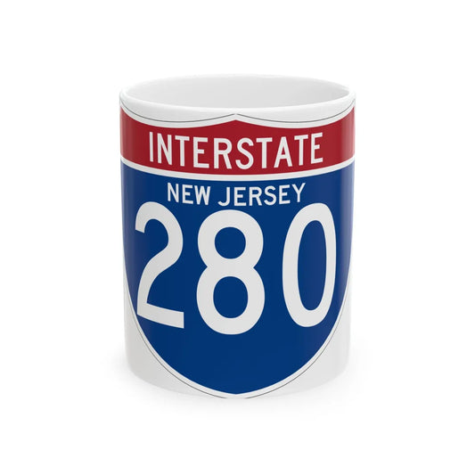 I-280 NJ (New Jersey) (Road Sign) White Coffee Mug 11oz - Go Mug Yourself