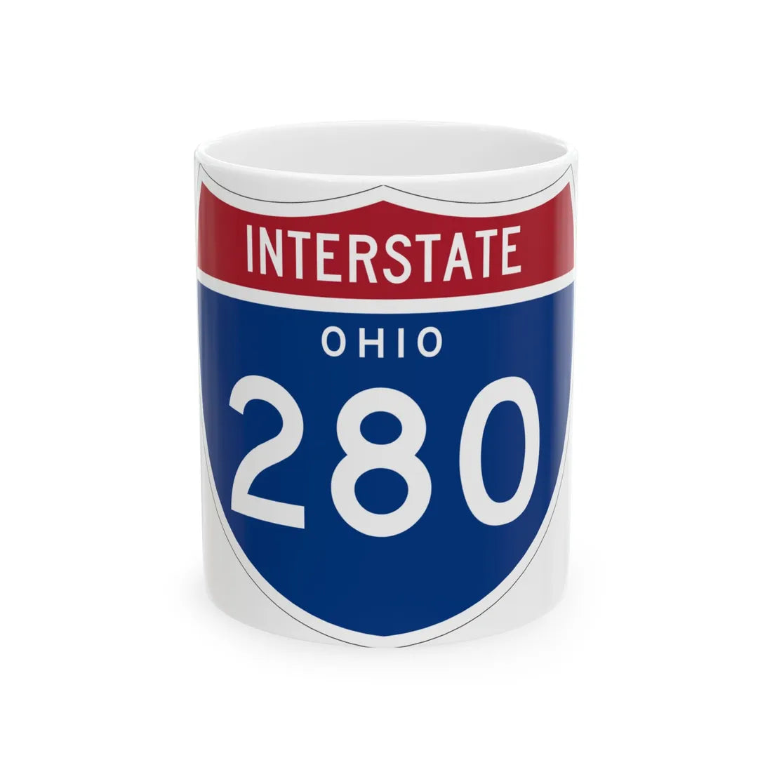 I-280 OH 1961 (Ohio) (Road Sign) White Coffee Mug 11oz - Go Mug Yourself
