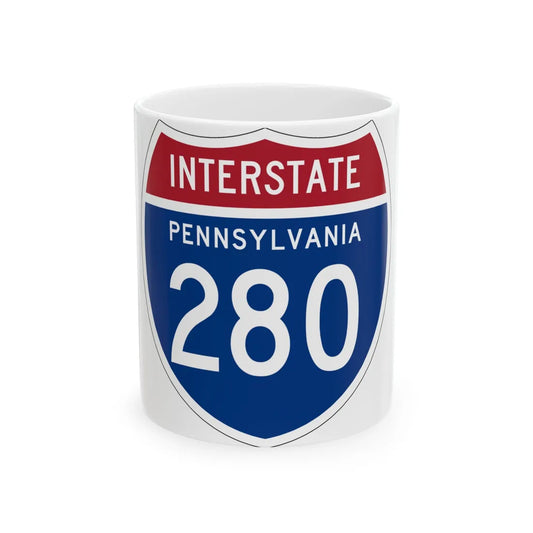 I-280 PA 1957 (Pennsylvania) (Road Sign) White Coffee Mug 11oz - Go Mug Yourself
