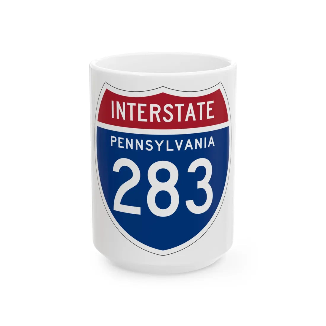 I-283 PA 1957 (Pennsylvania) (Road Sign) White Coffee Mug 15oz - Go Mug Yourself