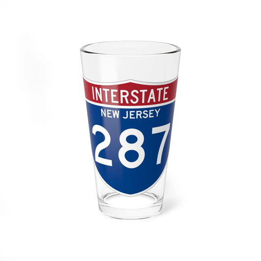 I-287 NJ Metric (New Jersey) (Road Sign) Pint Glass 16oz 16oz - Go Mug Yourself