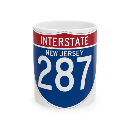 I-287 NJ (New Jersey) (Road Sign) White Coffee Mug 11oz - Go Mug Yourself