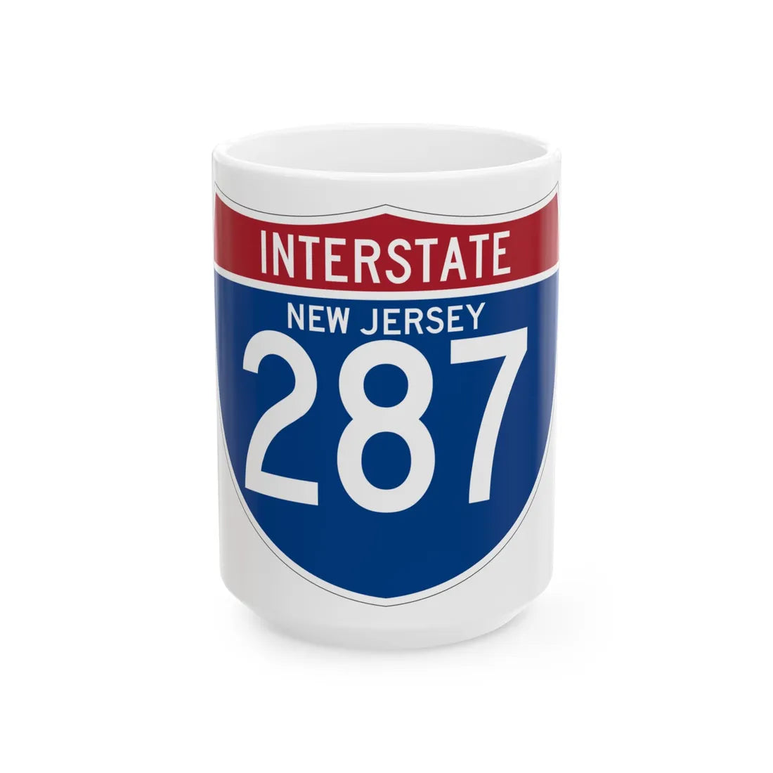I-287 NJ (New Jersey) (Road Sign) White Coffee Mug 15oz - Go Mug Yourself