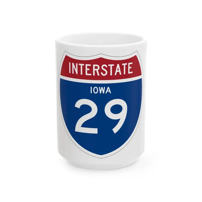 I-29 IA 1957 (Iowa) (Road Sign) White Coffee Mug 15oz - Go Mug Yourself