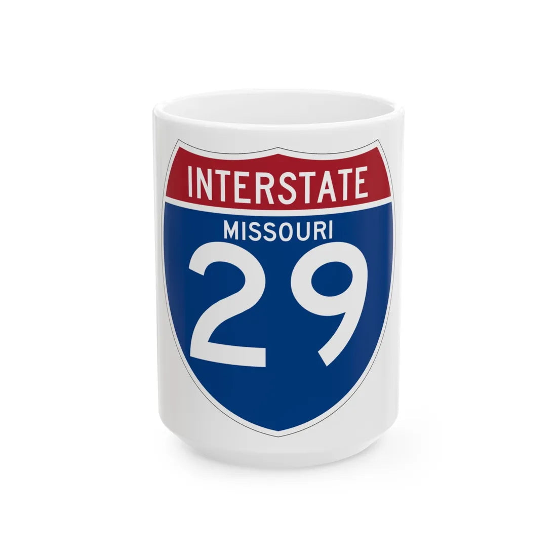 I-29 MO (Missouri) (Road Sign) White Coffee Mug 15oz - Go Mug Yourself