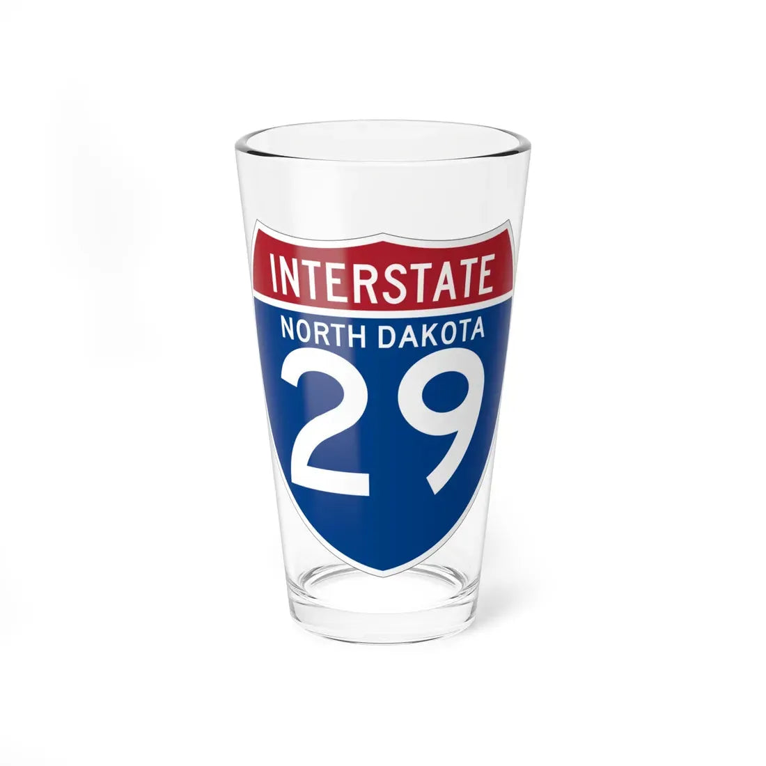 I-29 ND (North Dakota) (Road Sign) Pint Glass 16oz 16oz - Go Mug Yourself