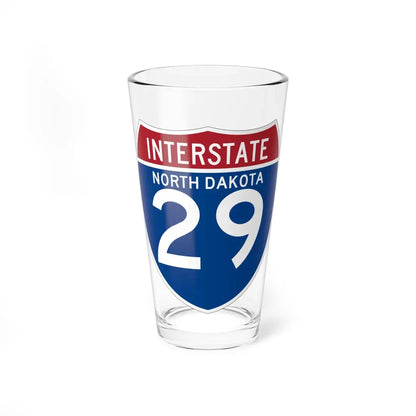 I-29 ND (North Dakota) (Road Sign) Pint Glass 16oz 16oz - Go Mug Yourself