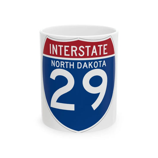 I-29 ND (North Dakota) (Road Sign) White Coffee Mug 11oz - Go Mug Yourself