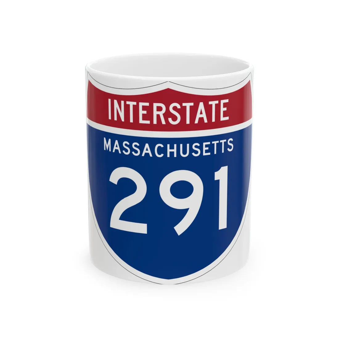I-291 MA 1961 (Massachusetts) (Road Sign) White Coffee Mug 11oz - Go Mug Yourself