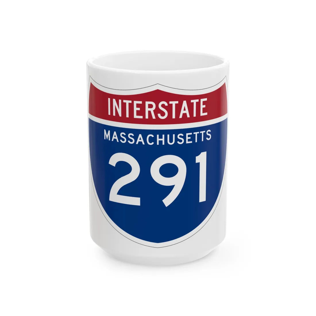I-291 MA 1961 (Massachusetts) (Road Sign) White Coffee Mug 15oz - Go Mug Yourself