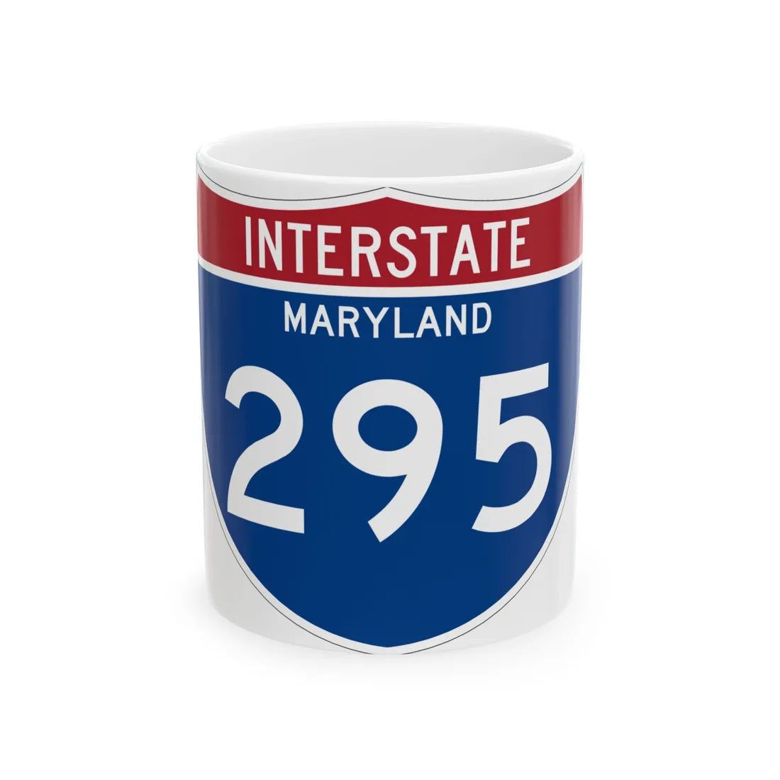 I-295 MD Metric (Maryland) (Road Sign) White Coffee Mug 11oz - Go Mug Yourself