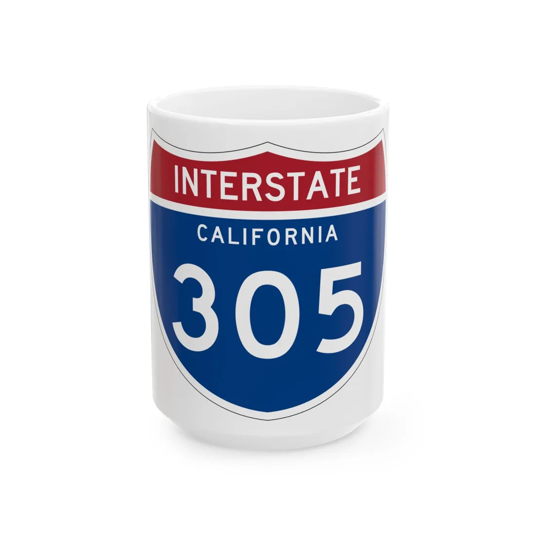 I-305 CA (California) (Road Sign) White Coffee Mug 15oz - Go Mug Yourself