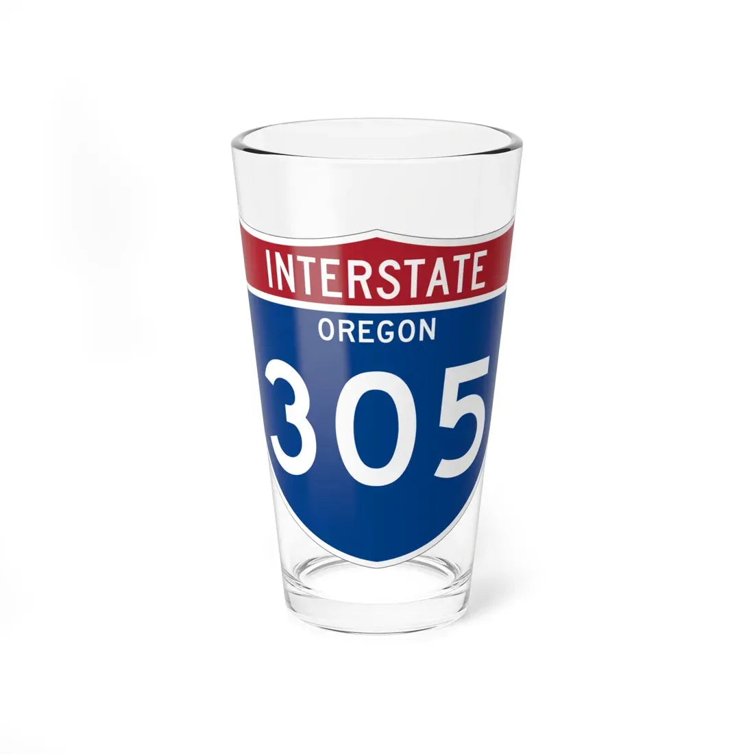 I-305 OR Metric (Oregon) (Road Sign) Pint Glass 16oz 16oz - Go Mug Yourself