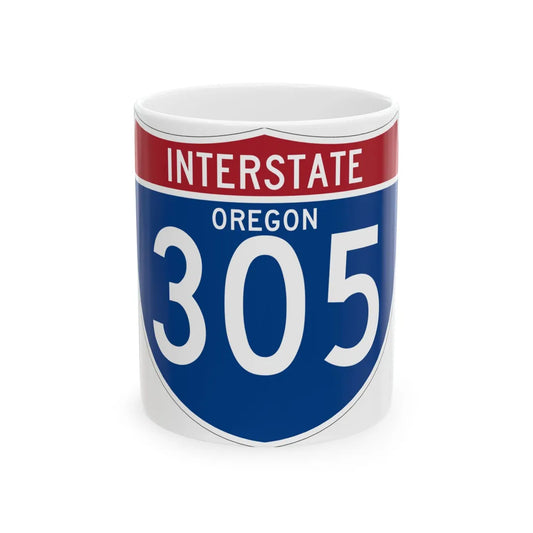 I-305 OR (Oregon) (Road Sign) White Coffee Mug 11oz - Go Mug Yourself