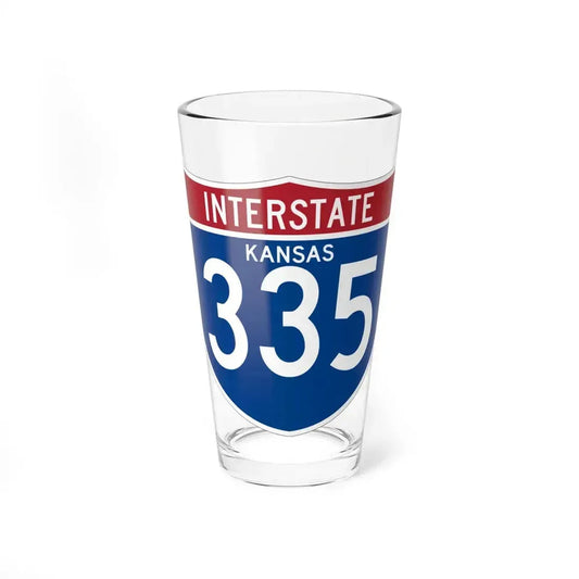 I-335 KS (Kansas) (Road Sign) Pint Glass 16oz 16oz - Go Mug Yourself