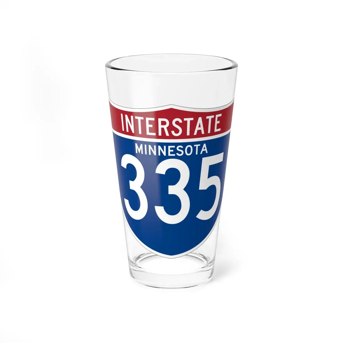 I-335 MN (Minnesota) (Road Sign) Pint Glass 16oz 16oz - Go Mug Yourself