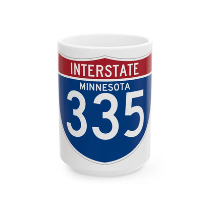 I-335 MN (Minnesota) (Road Sign) White Coffee Mug 15oz - Go Mug Yourself