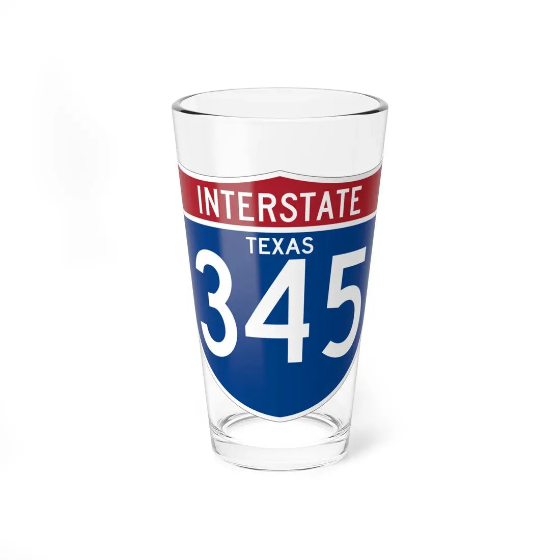 I-345 TX (Texas) (Road Sign) Pint Glass 16oz 16oz - Go Mug Yourself