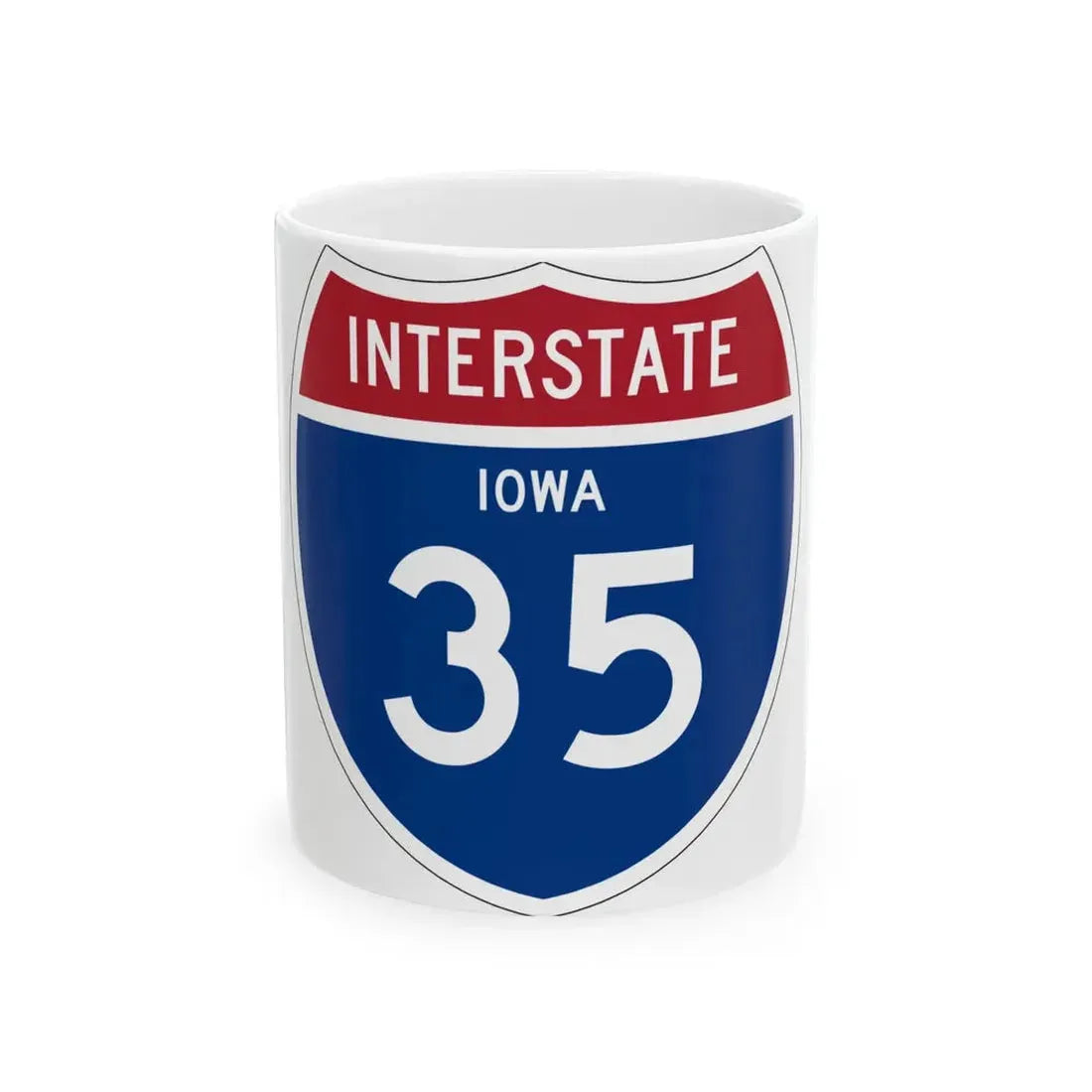 I-35 IA 1957 (Iowa) (Road Sign) White Coffee Mug 11oz - Go Mug Yourself