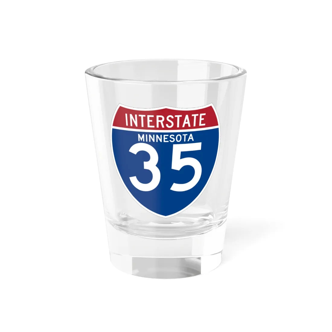 I-35 MN (Minnesota) (Road Sign) Shot Glass 1.5oz 1.5oz - Go Mug Yourself