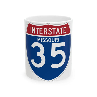 I-35 MO (Missouri) (Road Sign) White Coffee Mug 11oz - Go Mug Yourself