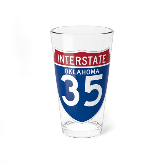 I-35 OK (Oklahoma) (Road Sign) Pint Glss 16oz 16oz - Go Mug Yourself