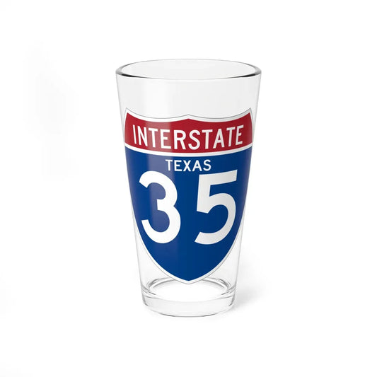 I-35 TX (Texas) (Road Sign) Pint Glass 16oz 16oz - Go Mug Yourself