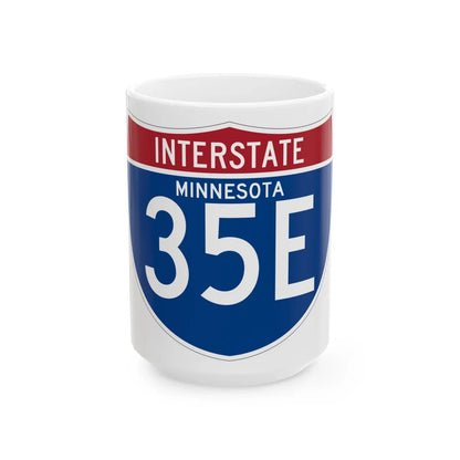 I-35E MN (Minnesota) (Road Sign) White Coffee Mug 15oz - Go Mug Yourself