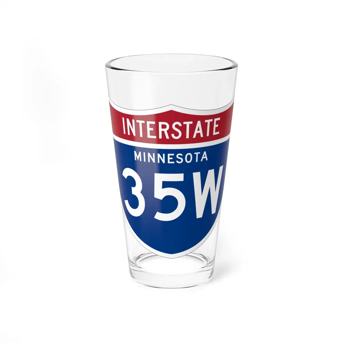I-35W MN 1961 (Minnesota) (Road Sign) Pint Glass 16oz 16oz - Go Mug Yourself