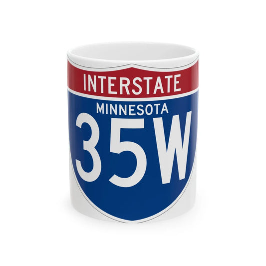 I-35W MN (Minnesota) (Road Sign) White Coffee Mug 11oz - Go Mug Yourself