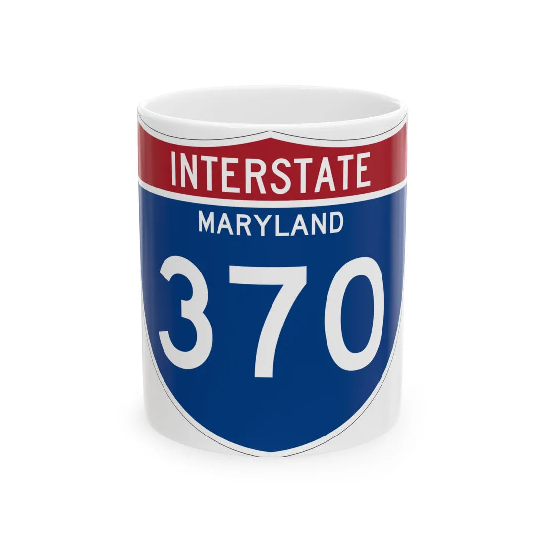 I-370 MD Metric (Maryland) (Road Sign) White Coffee Mug 11oz - Go Mug Yourself