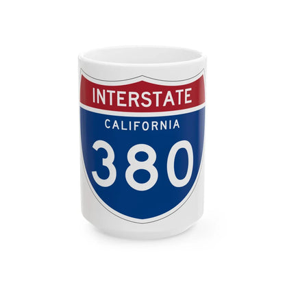 I-380 CA (California) (Road Sign) White Coffee Mug 15oz - Go Mug Yourself