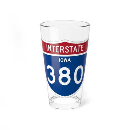 I-380 IA 1961 (Iowa) (Road Sign) Pint Glass 16oz 16oz - Go Mug Yourself