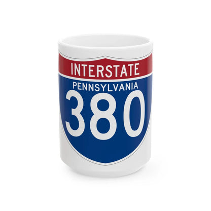 I-380 PA (Pennsylvania) (Road Sign) White Coffee Mug 15oz - Go Mug Yourself