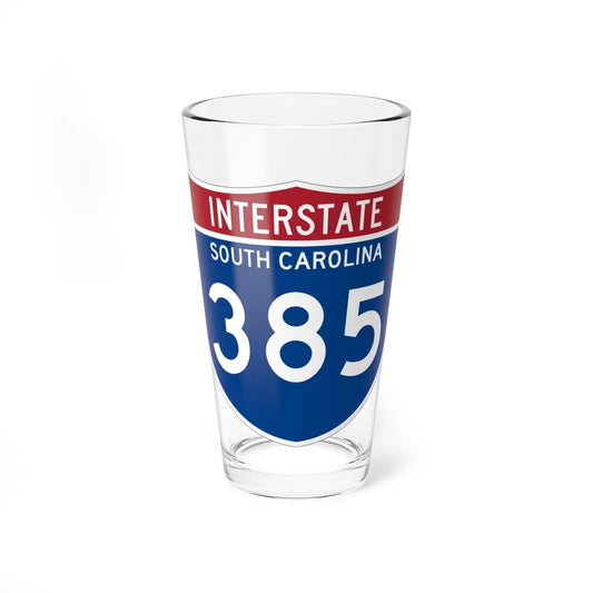 I-385 SC Metric (South Carolina) (Road Sign) Pint Glass 16oz 16oz - Go Mug Yourself