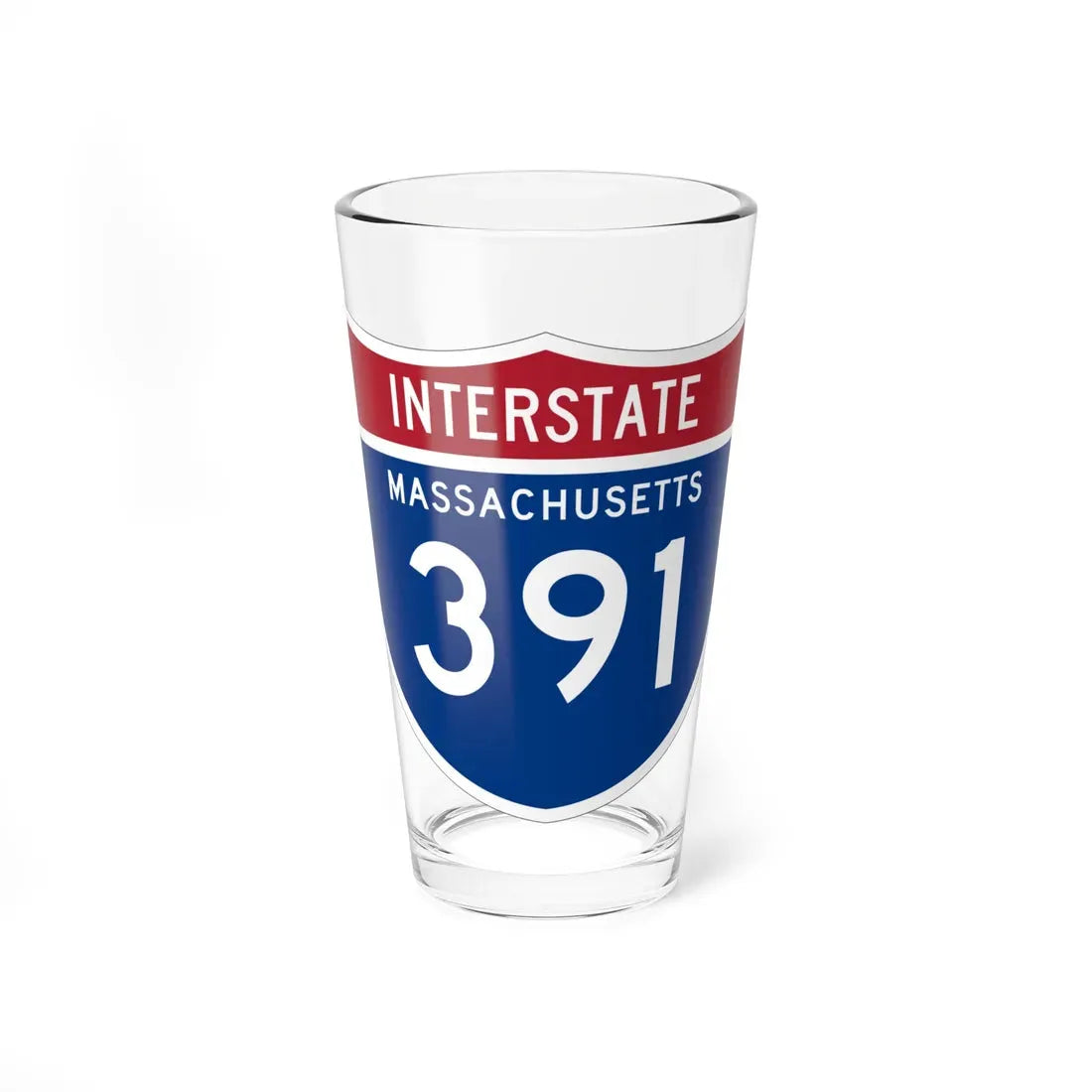 I-391 MA 1961 (Massachusetts) (Road Sign) Pint Glass 16oz 16oz - Go Mug Yourself