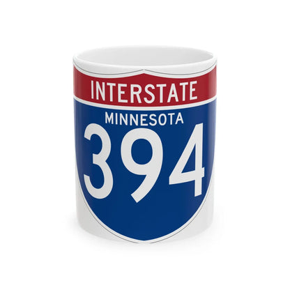 I-394 MN (Minnesota) (Road Sign) White Coffee Mug 11oz - Go Mug Yourself