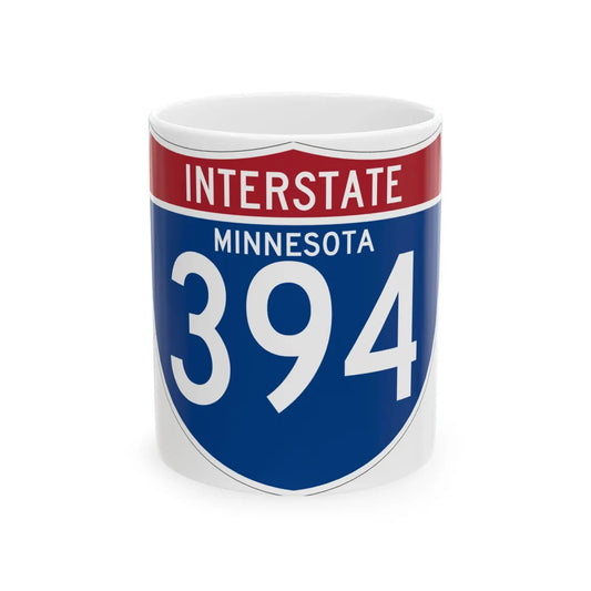 I-394 MN (Minnesota) (Road Sign) White Coffee Mug 11oz - Go Mug Yourself
